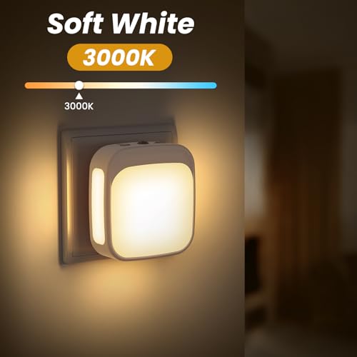 [2 Pezzi] Luce Notturna Bambini, Luce Notturna da Presa con Sensore Crepuscolare Auto, Luminosità Regolabile, Luci Notturne da Presa Bianco Caldo per Cameretta, Cucina, Corridoio, Bagno e Scale - Prova pratica