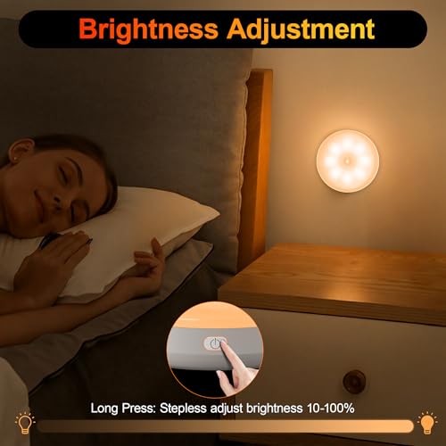 daphomeu Luce Notturna Regolabile con Sensore di Movimento Ricaricabile USB, Lampada con Sensore di Movimento per Interni, Luce Calda per Corridoio, Cucina, Scala, Camera dei Bambini, Armadio (2) - Prova pratica