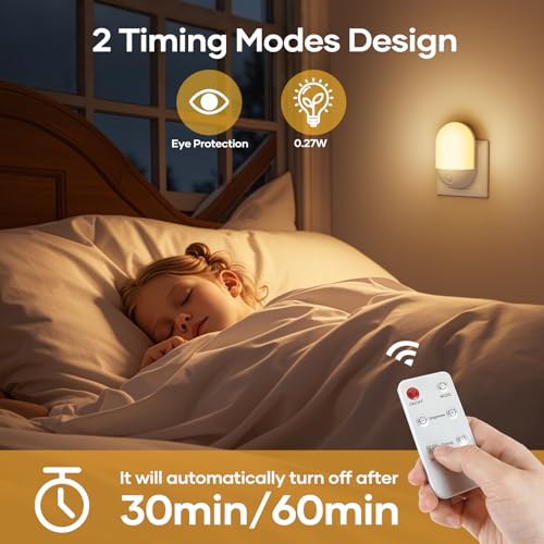 Detake Luce Notturna per Bambini con Telecomando, 3 Livelli di Luminosità Regolabili, Funzione Timer 30/60 Minuti, Luce Calda e Fredda Modalità per Bambini per Camera da Letto, Corridoio, Cucin - Prova pratica