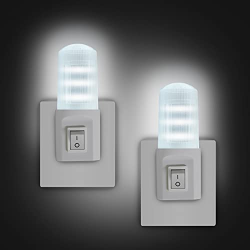 EXTRASTAR Luce Notturna LED, 2 Pezzi Interruttore retrò, Luce fredda Plug-And-Play per Camerette, Soggiorno, Corridoio, Bagno, Cucina, Scale - Design e materiali