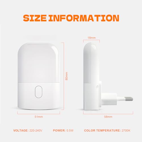 GRIFEMA GD101-1 Luce Notturna per Bambini 3 Livelli di Luminosità Regolabili, Luce Notturna con Sensore di Luce per Cameretta, Bagno, Corridoio, Cucina, Scale, 2700K Bianco Caldo - Prova pratica