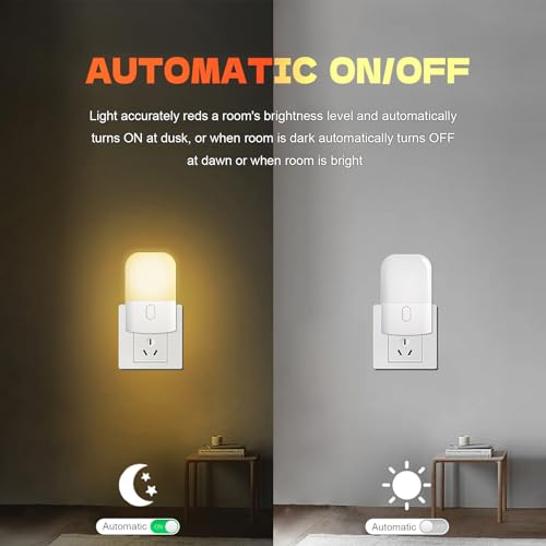 GRIFEMA GD101-1 Luce Notturna per Bambini 3 Livelli di Luminosità Regolabili, Luce Notturna con Sensore di Luce per Cameretta, Bagno, Corridoio, Cucina, Scale, 2700K Bianco Caldo - Dettaglio recensione 4