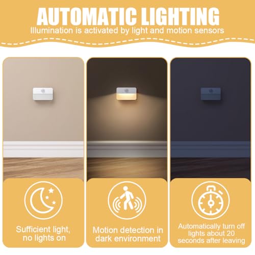 Hotut Luce Notturna con Batteria - 2 Pezzi Sensore Movimento Interno per Bambini, Bianca Calda per Cameretta, Corridoio, Scale, Cucina, Armadio, Soggiorno - Dettaglio recensione 4