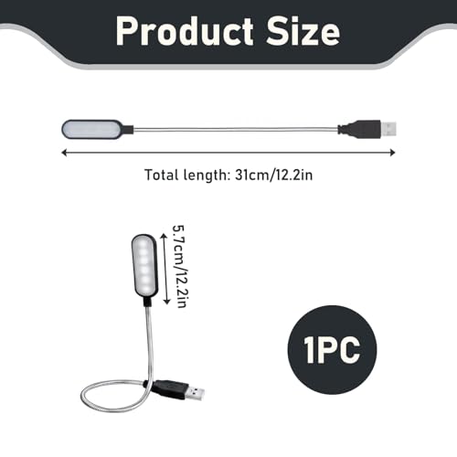 Lampada LED USB per Laptop, Mini Luce da Lettura USB, Luce Notturna Mini Flessibile per Notebook, Computer Portatile, Desktop Tastiera, Lettura, Scrittura e Lavoro Notturno, Design Compatto Portatile - Prova pratica