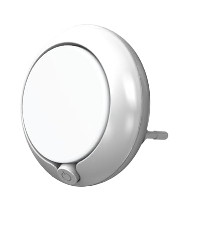 OSRAM LUNETTA Luce notturna rotonda bianca con sensore; Tecnologia LED; Flusso luminoso 3 lm; 3000 K bianco caldo; interruttore on/off; installazione della presa - Funzionalità e accessori