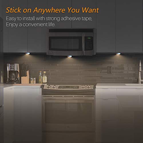 STAR-SPANGLED Mini Luce adesiva a batteria, Luce Notturna LED per Scale, Armadio, Sottopensile, Cucina, Corridoio, Camere per Bambini [Bianca Calda, 5 Pezzi] - Funzionalità e accessori