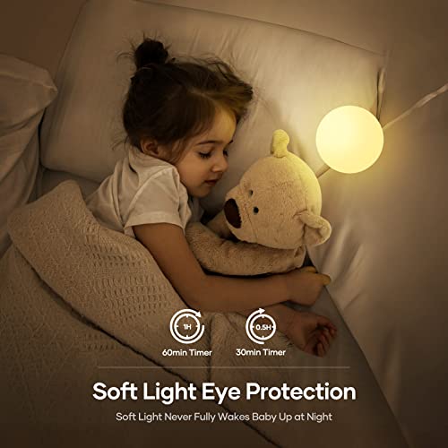 Suright Luce Notturna Bambini,Lampada da Comodino Ricaricabile USB,Luce Notturna LED con Luce Calda Dimmerabile Progressive&Luce a 7 Colori,Touch&Interruttore,Timer per Cameretta,Campeggio, Regalo - Prova pratica