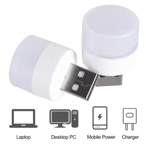 TALENTEC 2x Mini lampadina USB. Illuminazione notturna, ambientale o di lettura. 5V e 1A. Colore bianco freddo - Dettaglio recensione 4