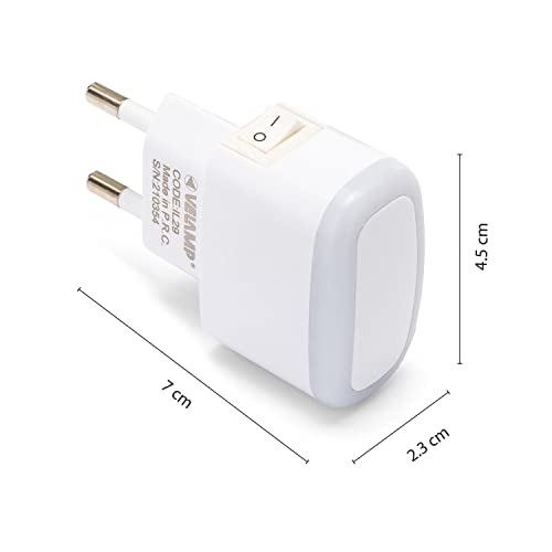 Velamp FROOT Luce notturna LED con pulsante ON/OFF - Compatta ed elegante, illuminazione naturale – Salvaspazio - Perfetta per camere da letto, corridoi, bagni e camerette – Colore Bianco - Funzionalità e accessori